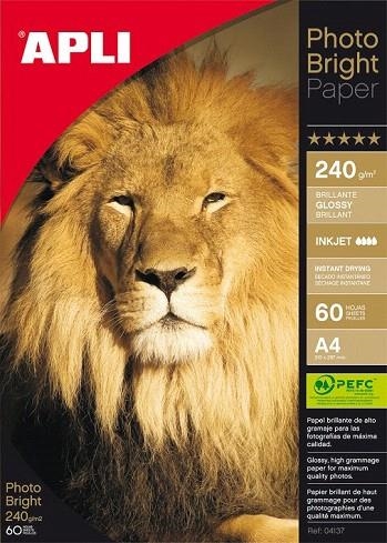PAPER APLI PHOTO BRIGHT PAPER A4 200 GR 60 FULLS | 8410782041375 | APL04137 | Llibreria La Gralla | Llibreria online de Granollers