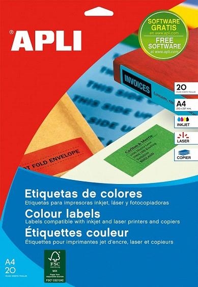 ETIQUETES A4 IMPRESORA 105X37 MM GROC | 8410782015956 | APL01595 | Llibreria La Gralla | Librería online de Granollers
