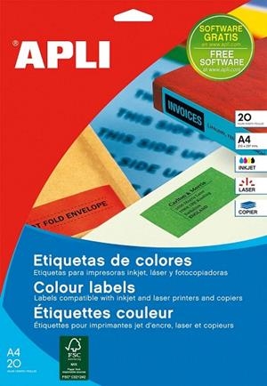 ETIQUETES A4 IMPRESORA 105X37 MM GROC | 8410782015956 | APL01595 | Llibreria La Gralla | Librería online de Granollers