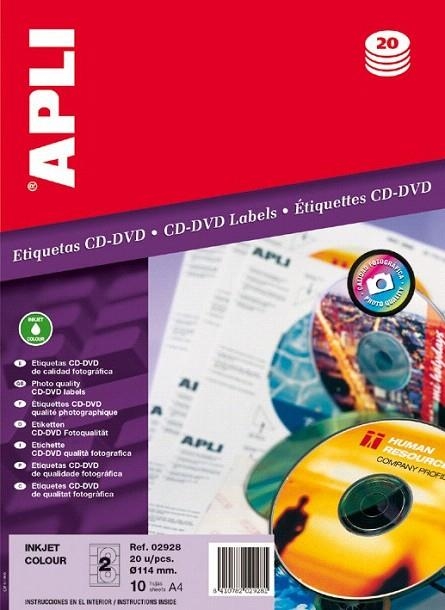ETIQUETES CD-DVD QUALITAT FOTOGRAFICA | 8410782029281 | APL2928 | Llibreria La Gralla | Llibreria online de Granollers