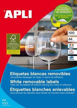 ETIQUETES A4 IMPRESORA 64.6X33.8 MM REMOVIBLES | 8410782030560 | APL03056 | Llibreria La Gralla | Llibreria online de Granollers