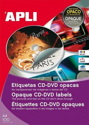 ETIQUETES CD OPAQUES 200 UNITATS | 8410782101666 | APL10166 | Llibreria La Gralla | Llibreria online de Granollers