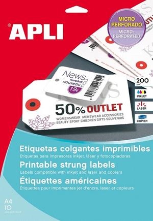 ETIQUETES A4 IMPRESORA PERFORADES 36X53MM | 8410782102342 | APL10234 | Llibreria La Gralla | Llibreria online de Granollers