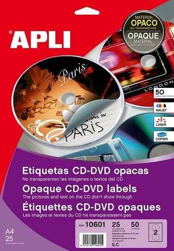ETIQUETES CD OPAQUES 200 UNITATS | 8410782117049 | APL11704 | Llibreria La Gralla | Librería online de Granollers