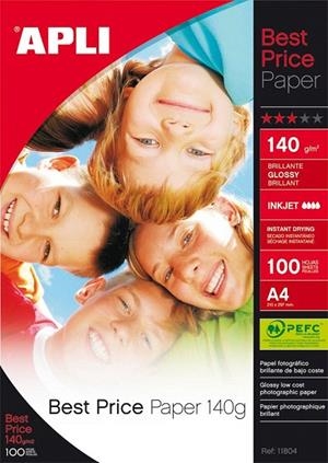PAPER APLI PHOTO GLOSSY A4 140G 100 FULLS | 8410782118046 | APL11804 | Llibreria La Gralla | Llibreria online de Granollers