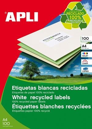 ETIQUETES A4 IMPRESORA 210X297MM PAPER RECICLAT | 8410782120704 | APL12070 | Llibreria La Gralla | Librería online de Granollers