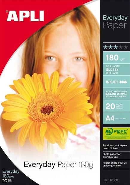 PAPER APLI PHOTO GLOSSY A4 180G 20 FULLS | 8410782120803 | APL12080 | Llibreria La Gralla | Llibreria online de Granollers