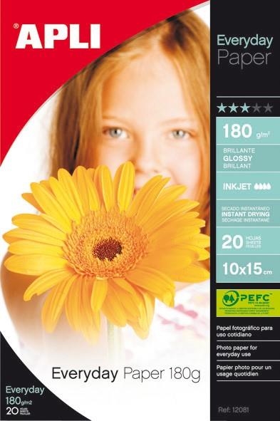 PAPER APLI PHOTO GLOSSY 10X15 180G 20 FULLS | 8410782120810 | APL12081 | Llibreria La Gralla | Llibreria online de Granollers
