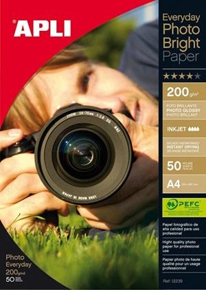 PAPER APLI PHOTO BRIGHT A4 200G 50 FULLS | 8410782122395 | APL12239 | Llibreria La Gralla | Librería online de Granollers