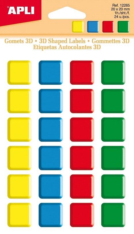 GOMETS AUTOADHESIUS 3D QUADRAT | 8410782122654 | APL12265 | Llibreria La Gralla | Librería online de Granollers