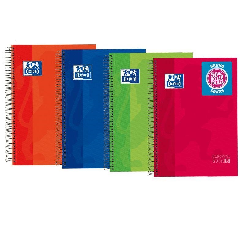 LLIBRETA A4 OXFORD EUROPEAN BOOK 5 COLORS 90 GR | 8412771087517 | 100430279 | Llibreria La Gralla | Librería online de Granollers
