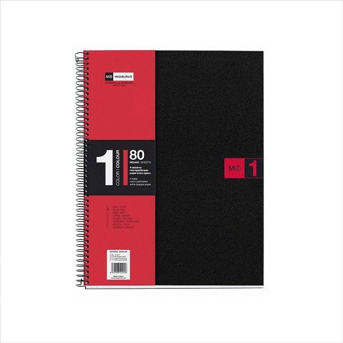LLIBRETA A5 MIQUELRIUS NOTEBOOK 1 VERMELL 80F | 8422593026526 | 2652 | Llibreria La Gralla | Librería online de Granollers