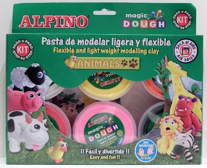 PACK ANIMALS PASTA MODELAR ALPINO 8 COLORS MAGIC DOUGH | 8413240544548 | Llibreria La Gralla | Librería online de Granollers