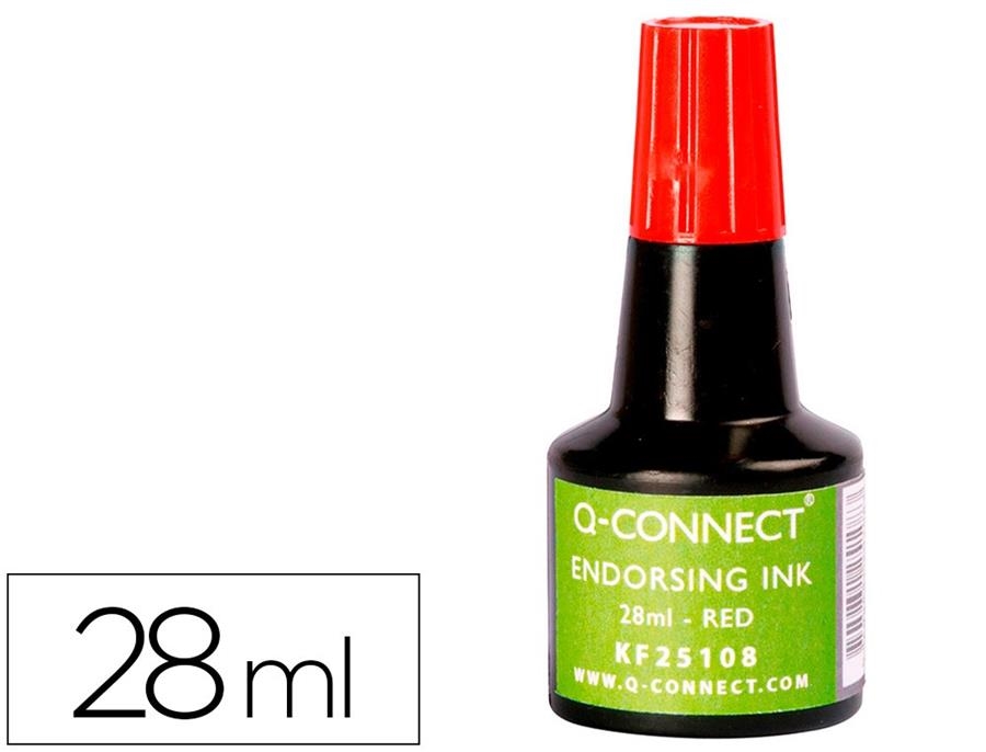 TINTA TAMPO 28ML VERMELL Q-CONNECT | 5705831251083 | 52392 | Llibreria La Gralla | Librería online de Granollers