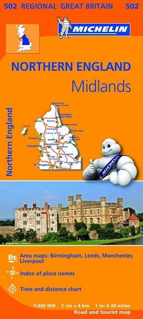 NORTHERN ENGLAND. MIDLANDS MAPA REGIONAL GREAT BRITAIN MICHELIN 502 (2013) | 9782067183254 | VARIOS AUTORES | Llibreria La Gralla | Librería online de Granollers
