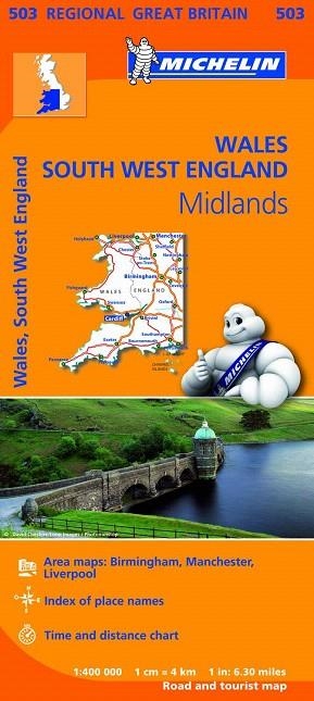 WALES, THE MIDLANDS, SOUTH WEST ENGLAND MAPA REGIONAL MICHELIN 503 (2013) | 9782067183308 | VARIOS AUTORES | Llibreria La Gralla | Llibreria online de Granollers