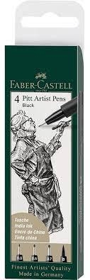 RETOLADORS FABER CASTELL PITT ARTIST PEN 4 UN NEGRE | 4005401671008 | FAB167100 | Llibreria La Gralla | Librería online de Granollers