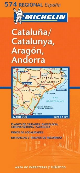 CATALUÑA ARAGON ANDORRA MAPA REGIONAL 574 ESCALA 1:400000 | 9782061009031 | VARIOS AUTORES | Llibreria La Gralla | Llibreria online de Granollers