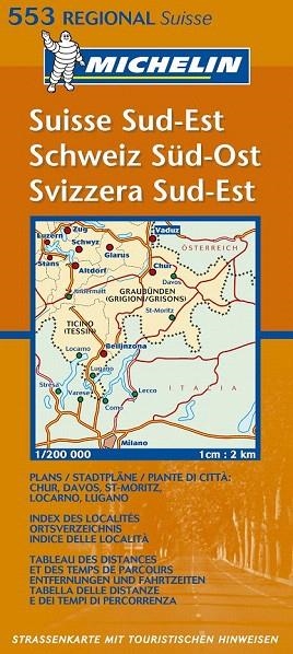 SUIZA SUDESTE MAPA REGIONAL 553 MICHELIN. ESC:1/200000 | 9782061008485 | VARIOS AUTORES | Llibreria La Gralla | Llibreria online de Granollers