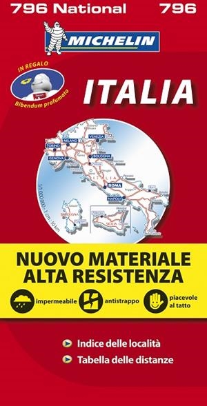 ITALIA MAPA NACIONAL MICHELIN 796 (RESISTENTE AL AGUA) | 9782067130951 | Llibreria La Gralla | Librería online de Granollers