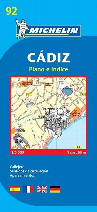 CADIZ. PLANO E INDICE (MAPA MICHELIN, 92) | 9782067140790 | VARIOS AUTORES | Llibreria La Gralla | Librería online de Granollers