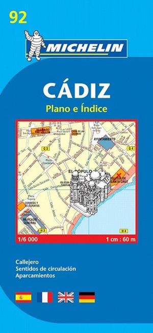 CADIZ. PLANO E INDICE (MAPA MICHELIN, 92) | 9782067140790 | VARIOS AUTORES | Llibreria La Gralla | Librería online de Granollers