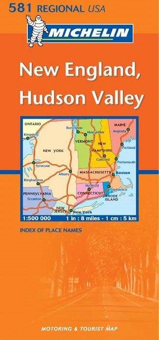 NEW ENGLAND HUDSON VALLEY MAPA REGIONAL 581 MICHELIN | 9782067137875 | VARIOS AUTORES | Llibreria La Gralla | Librería online de Granollers