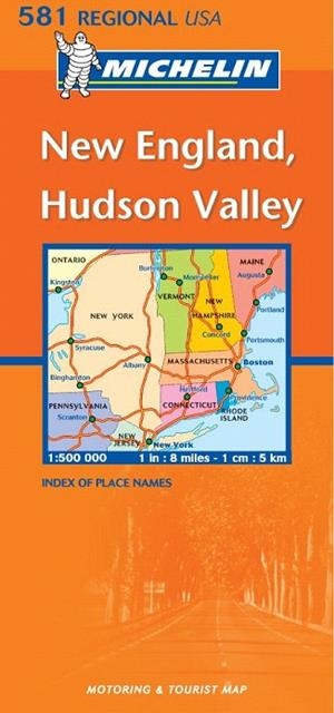 NEW ENGLAND HUDSON VALLEY MAPA REGIONAL 581 MICHELIN | 9782067137875 | VARIOS AUTORES | Llibreria La Gralla | Librería online de Granollers
