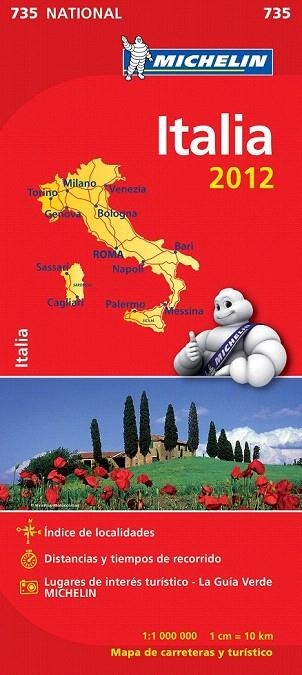 ITALIA MAPA NATIONAL 735 MICHELIN 2012 | 9782067171497 | VARIOS AUTORES | Llibreria La Gralla | Librería online de Granollers