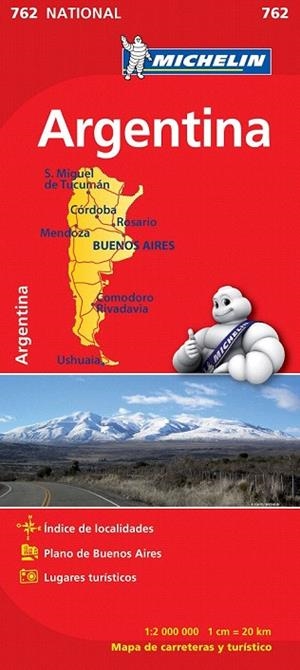 ARGENTINA MAPA NATIONAL 762 MICHELIN 2012 | 9782067173378 | VARIOS AUTORES | Llibreria La Gralla | Librería online de Granollers
