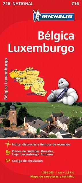 BÉLGICA LUXEMBURGO MAPA NATIONAL 716 MICHELIN 2012 | 9782067170728 | VARIOS AUTORES | Llibreria La Gralla | Librería online de Granollers