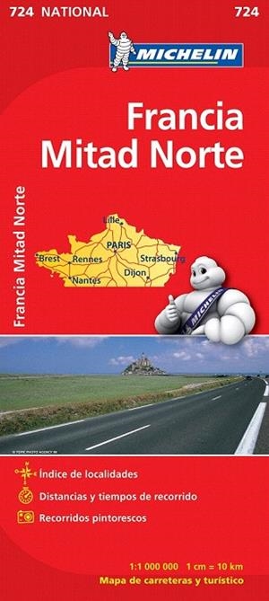 FRANCIA MITAD NORTE MAPA NATIONAL 724 MICHELIN 2012 | 9782067171169 | VARIOS AUTORES | Llibreria La Gralla | Llibreria online de Granollers