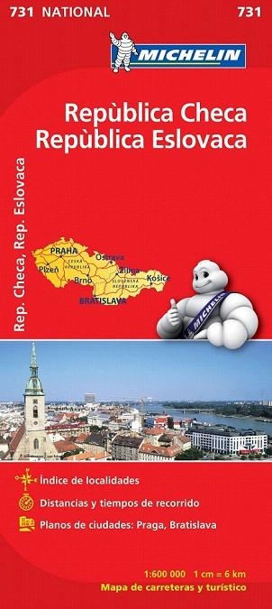 REPUBLICA CHECA REPUBLICA ESLOVACA MAPA NACIONAL MICHELIN 731 | 9782067171831 | Llibreria La Gralla | Librería online de Granollers