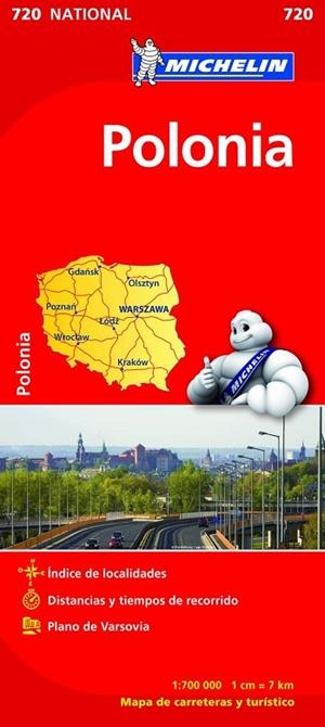 POLONIA MAPA NATIONAL MICHELIN 720 | 9782067171572 | VARIOS AUTORES | Llibreria La Gralla | Llibreria online de Granollers