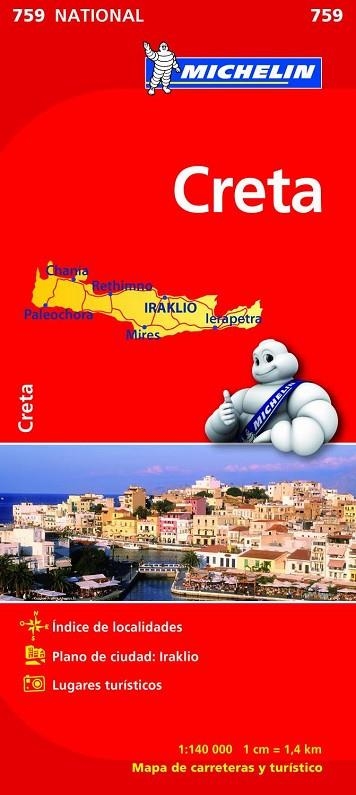 CRETA MAPA NATIONAL MICHELIN 759 | 9782067173231 | VARIOS AUTORES | Llibreria La Gralla | Librería online de Granollers