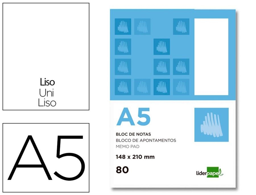 BLOC NOTES A5 LLIS LIDERPAPEL | 8423473033191 | LID03319 | Llibreria La Gralla | Librería online de Granollers