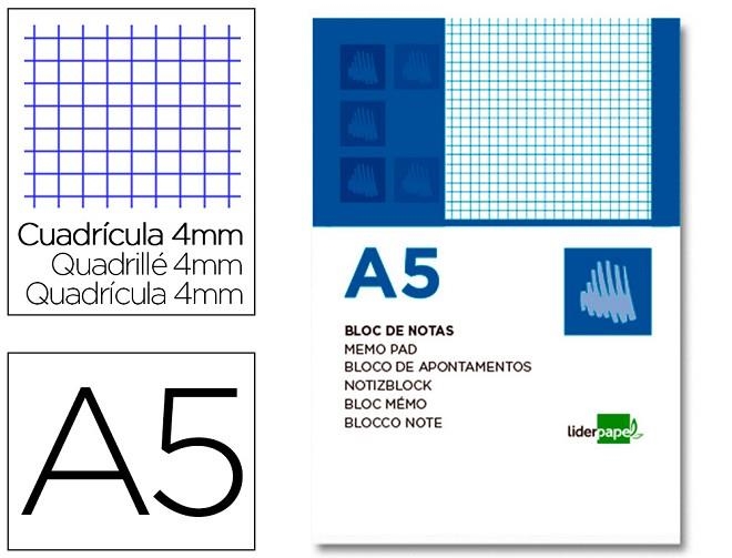 BLOC NOTES A5 QUADRICULA LIDERPAPEL | 8423473033214 | LID03321 | Llibreria La Gralla | Librería online de Granollers