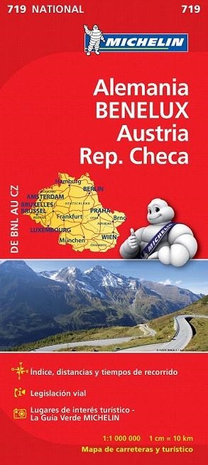 ALEMANIA AUSTRIA BENELUX REP. CHECA MAPA NATIONAL 719 MICHELIN 2012 | 9782067170940 | VARIOS AUTORES | Llibreria La Gralla | Llibreria online de Granollers