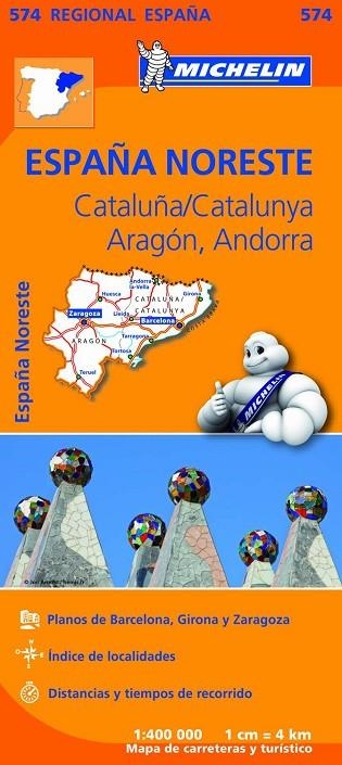 ESPAÑA NORESTE CATALUNYA ARAGON ANDORRA MAPA REGIONAL MICHELIN 574 (2013) | 9782067184251 | VARIOS AUTORES | Llibreria La Gralla | Librería online de Granollers
