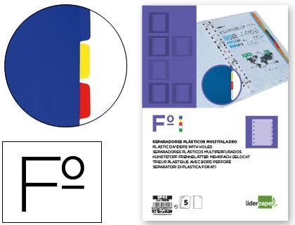 JOC SEPARADORS FOLI PLASTIC OPAC 5 UN LIDERPAPEL | 8423473089228 | LID08922 | Llibreria La Gralla | Llibreria online de Granollers