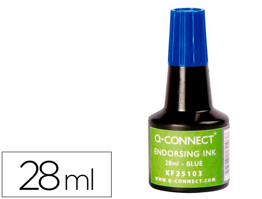TINTA TAMPO 28ML BLAVA Q-CONNECT | 5705831251038 | CONKF25103 | Llibreria La Gralla | Librería online de Granollers