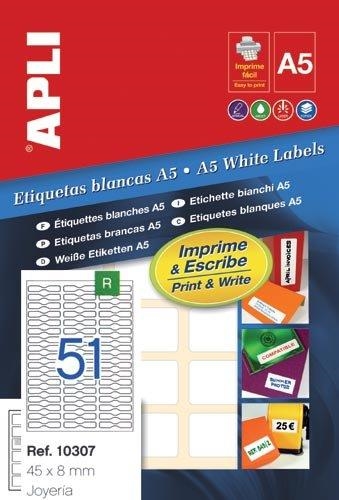 ETIQUETES A5 IMPRESORA JOIERIA 45X8MM  | 8410782103073 | APL10307 | Llibreria La Gralla | Librería online de Granollers