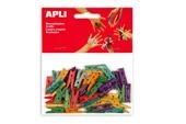 PINCES DE FUSTA PETITES COLORS 45 UNITATS  25X3MM | 8410782134794 | APL13479 | Llibreria La Gralla | Librería online de Granollers