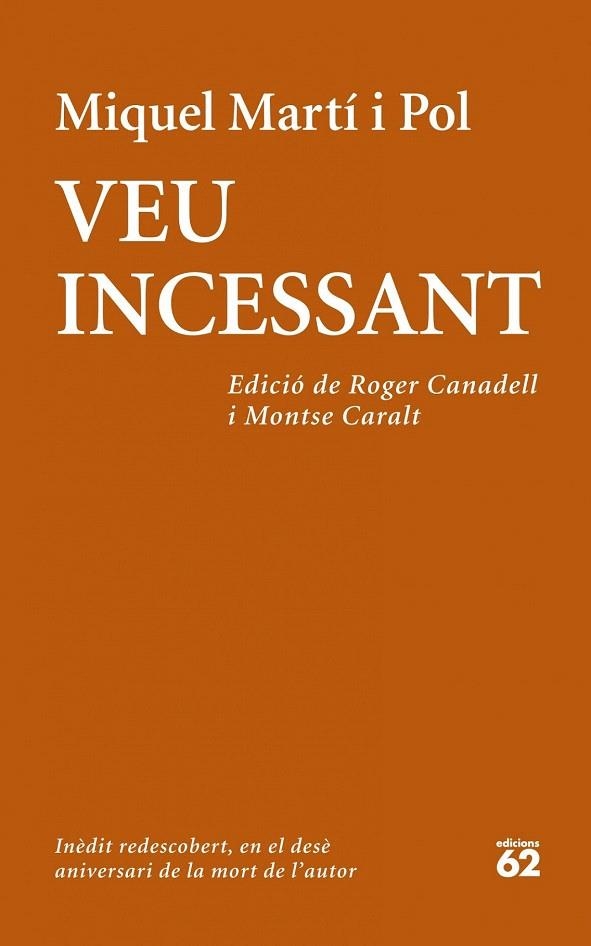 VEU INCESSANT | 9788429772708 | MARTI I POL, MIQUEL | Llibreria La Gralla | Llibreria online de Granollers