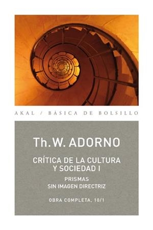 CRITICA DE LA CULTURA Y SOCIEDAD I | 9788446016748 | ADORNO, TH. W. | Llibreria La Gralla | Llibreria online de Granollers