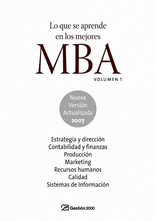 LO QUE SE APRENDE EN LOS MEJORES MBA VOL.1 | 9788496612822 | AA.VV. | Llibreria La Gralla | Llibreria online de Granollers