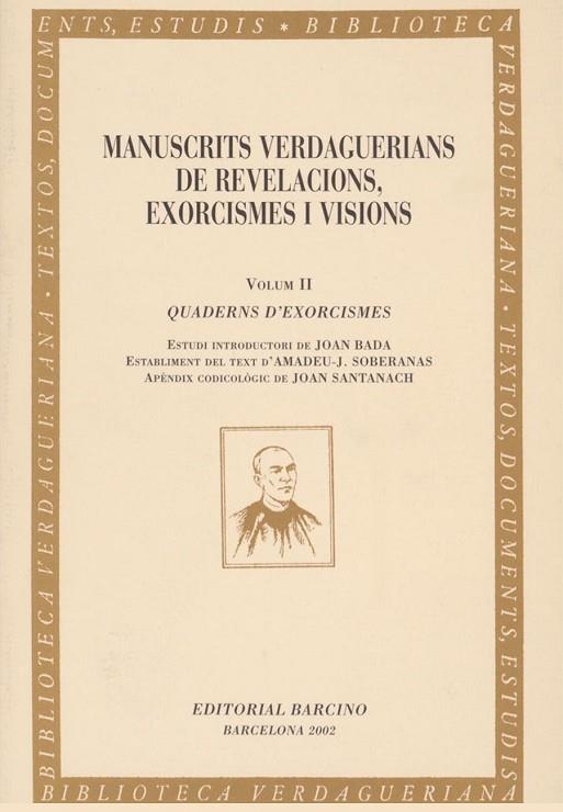 MANUSCRITS VERDAGUERIANS DE REVELACIONS EXORCISMES I VISIONS | 9788472267046 | VERDAGUER | Llibreria La Gralla | Librería online de Granollers