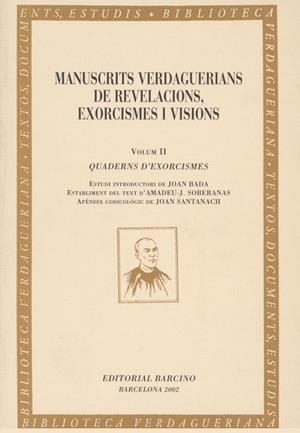 MANUSCRITS VERDAGUERIANS DE REVELACIONS EXORCISMES I VISIONS | 9788472267046 | VERDAGUER | Llibreria La Gralla | Llibreria online de Granollers