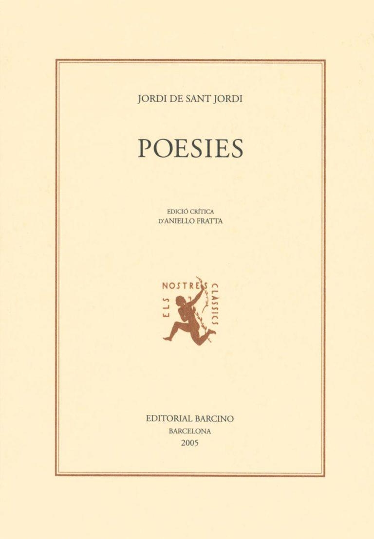 POESIES | 9788472267169 | DE SANT JORDI, JORDI | Llibreria La Gralla | Llibreria online de Granollers