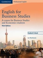 ENGLISH FOR BUSINESS STUDIES.STUDENT'S BOOK (THIRD EDITION) | 9780521743419 | MACKENZIE, IAN | Llibreria La Gralla | Librería online de Granollers